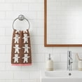 thumbnail image 2 of Unique Bargains Cotton Cute Cartoon Jacquard Soft Hand Towel Brown 29" x 13", 2 of 8
