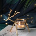 thumbnail image 4 of Nordic Deer Candle Holder Glass Iron for Home Adornment 2Pcs, 4 of 5