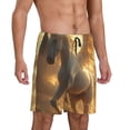 thumbnail image 2 of Gaeub Golden Winged White Horse Print Men's Short Pajama Pants, Sleep Shorts, Household Pants, Casual Pants with Pockets-Small, 2 of 6