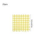 thumbnail image 3 of Homellea 25 Pack Yellow Gingham Paper Napkins, 6.5 Inch Disposable Checkered Party Napkins with Scalloped Edge for Thanksgiving, Fall Harvest Table, Picnic, BBQ and Dessert Table, 3 of 6