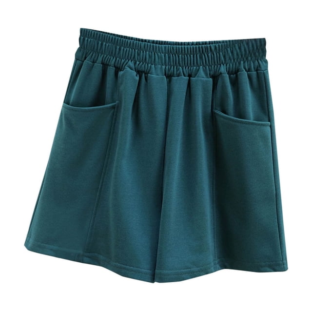 FNFYFH Clearance Womens Exercise Loose Fit Solid Color Summer Sport Shorts Quick Dry Running Shorts,Green