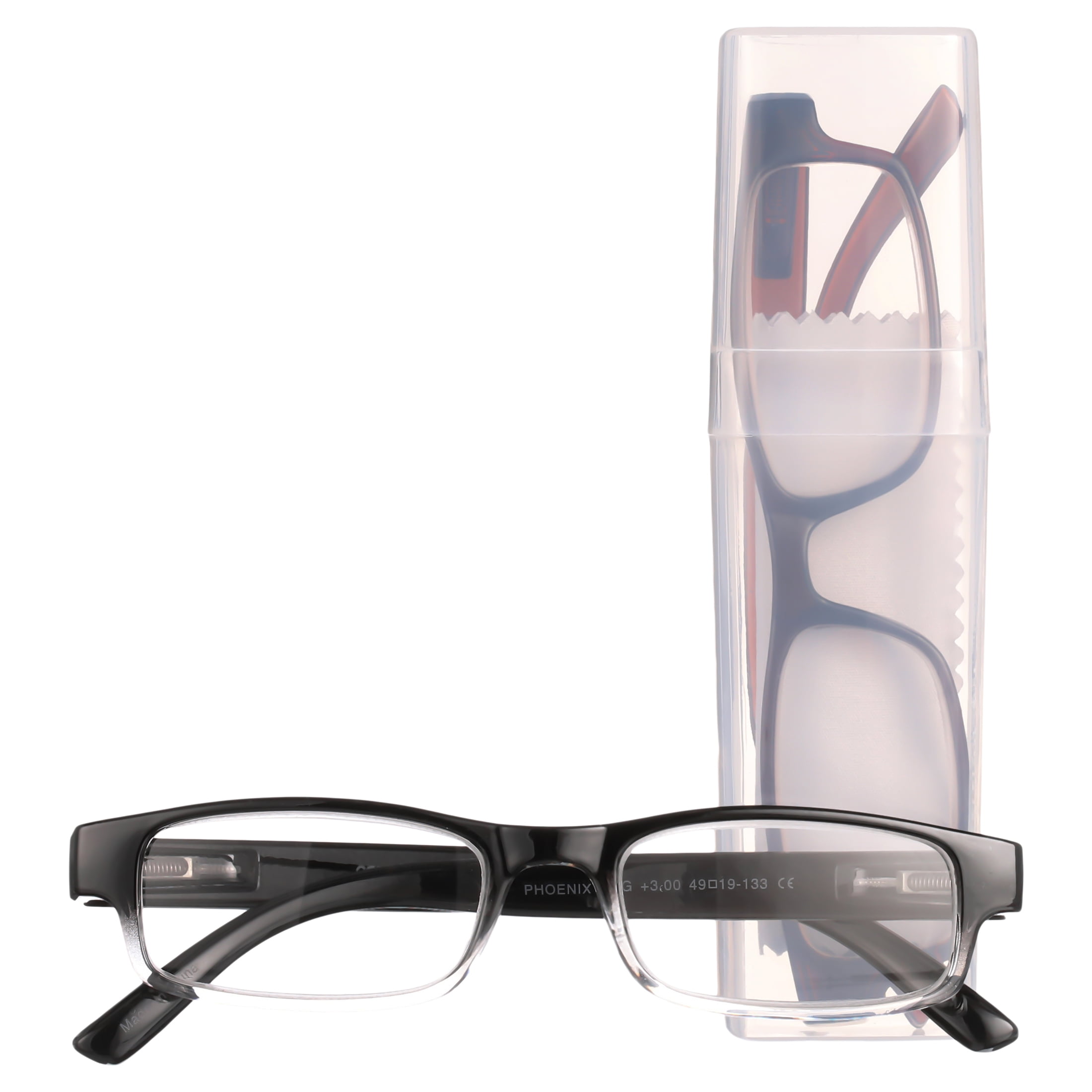(2 pack) Equate Phoenix Value 2-Pack Unisex Rectangular Reading Glasses with Case, +2.00