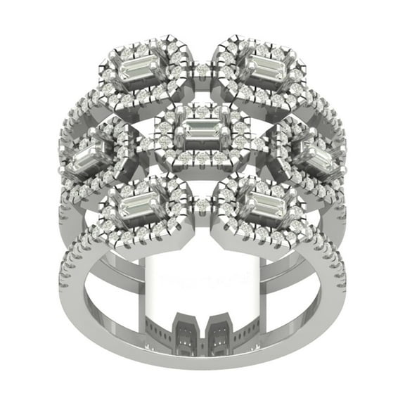 Araiya 10K White Gold Diamond Band Ring (1 cttw, I-J Color, I2-I3 Clarity), Size 7