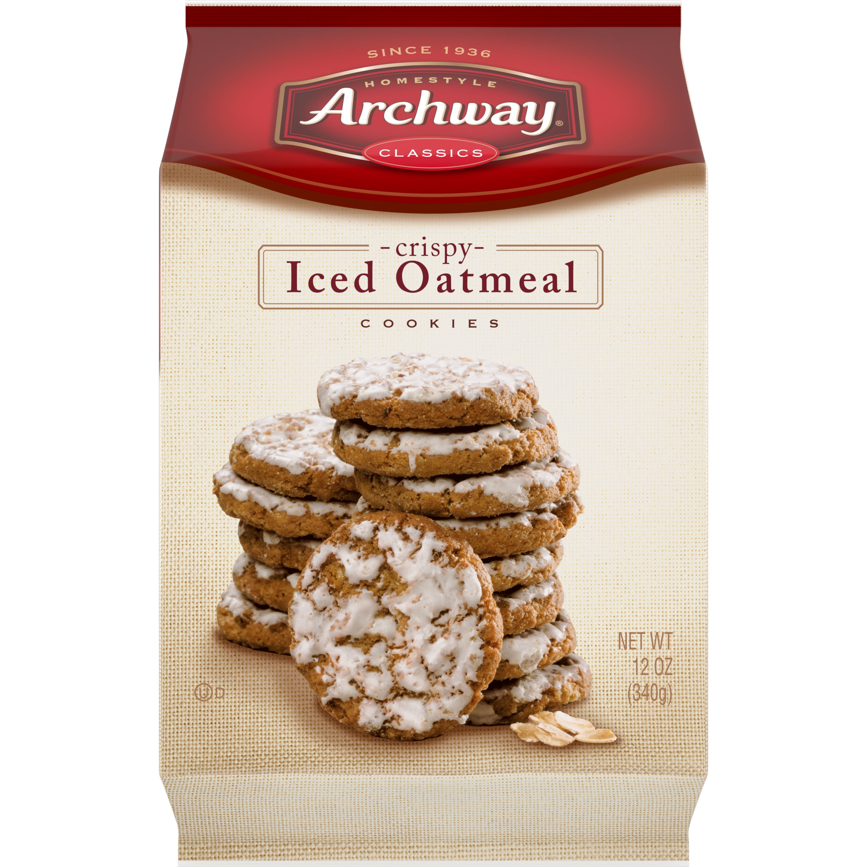 Archway Crispy Iced Oatmeal Cookies, 12 Oz - Walmart.com - Walmart.com