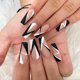 thumbnail image 1 of 24 piezas de uñas postizas cuadradas medianas XCF acrílicas francesas con pegamento en las uñas, 1 of 4