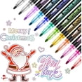 thumbnail image 6 of 36 Colors Double Line Outliner Markers, Coloring Lightstick Graffiti Pens Paint Acrylic Markers Dual Brush, Shimmer Doodle Outline Pens Art Crafts Gift Greeting Card Christmas Stocking Stuffers(, 6 of 7