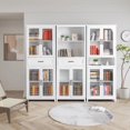 thumbnail image 5 of Hefilesy FCH American Country Spray Paint Upper Two Doors Middle Drawer Lower Two Doors Bookcase White, 5 of 6