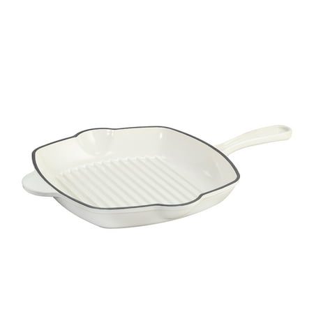 Glazed Enamel Cast Iron Square Grill Pan 10 x 2 Inches