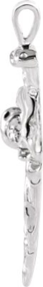 Nail Design Cross Pendant in 14k White Gold