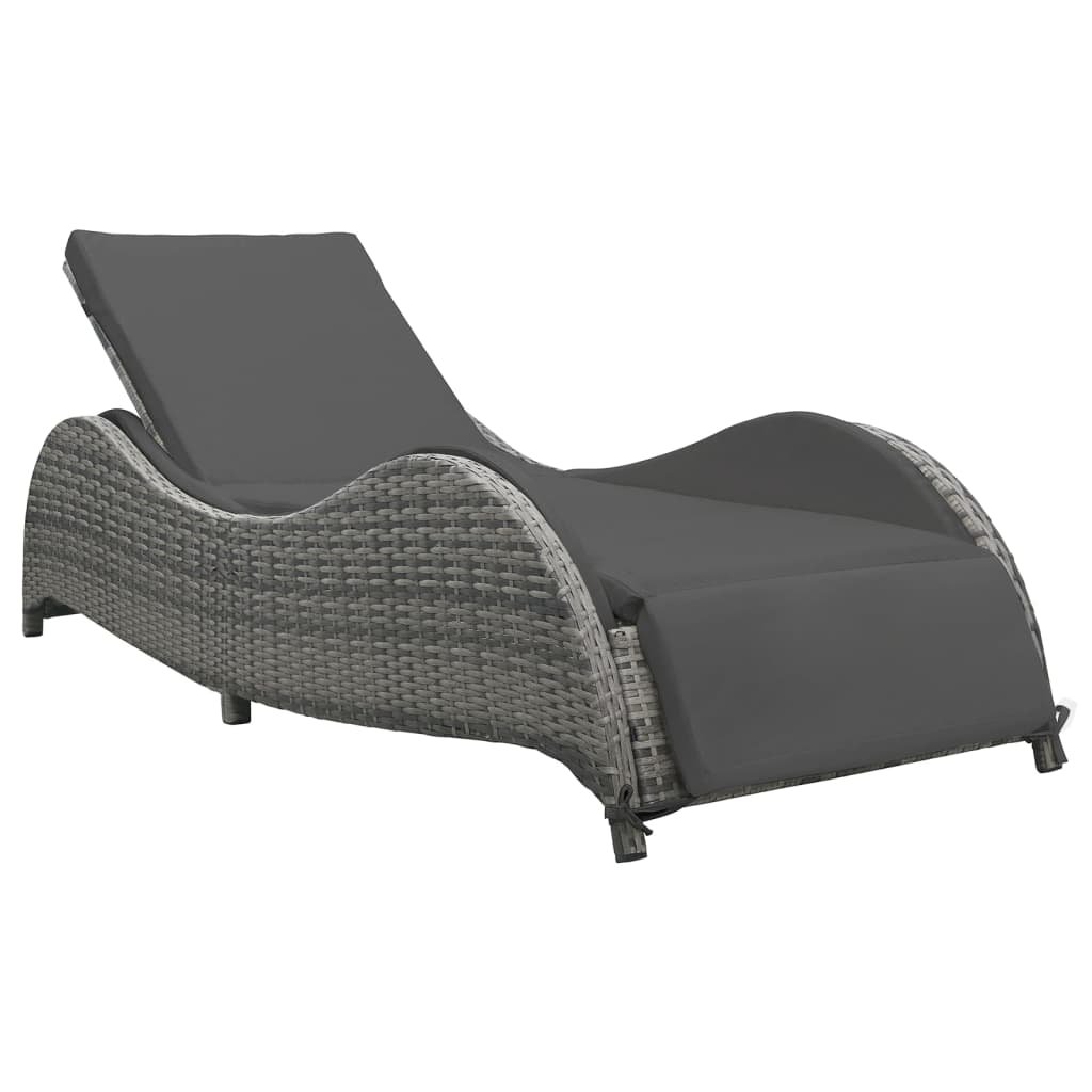 Chaise longue avec coussin gris foncé tissu en velours côtelé - Chaise Chaise longue avec coussin gris foncé tissu en velours côtelé - Chaise