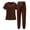 AB02-Brown, variant on Scrub Sets For Woman 2026 Essential Jogger Scrub Set Nursing Uniform Stretch V-Neck Top & Drawstring Cargo Pants Purple S