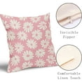 thumbnail image 5 of Pink Pillow Covers 20X20 Inch White Floral Daisy Geometry Decorative Couch Pillow Cases Spring Summer Flower Throw Pillows Set of 2 Farmhouse Home Decor for Room Porch Patio Couch Outdoor, 5 of 6