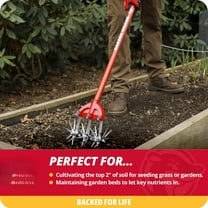 Rotary Cultivator & Hand Tiller - 2-in-1 | Aerate, Weed, Cultivate, Plant, Reseed