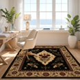 thumbnail image 3 of Design&I 5'x7' Ultra Soft Area Rug, Black and Burgundy Floral Elegance Intricate Botanical Motifs with Classic Charm Fluffy Washable Non Shedding for Bedroom Living Room Home Office, 3 of 7