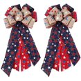 thumbnail image 1 of Nœuds Patriotiques Rouges et Bleus pour la Fête de l'Indépendance 2 Paquets 11x23 Pouces Étoiles du Drapeau Américain du 4 Juillet pour Couronnes Intérieures et Extérieures Décorations d'Arc (Noeuds Patriotiques-3), 1 of 6