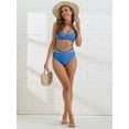 thumbnail image 5 of DARING DIVA Women's 2 Piece Push Up Halter Wide Tie Triangle Bottom Bikini Sets XS Blue, 5 of 6