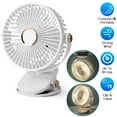 thumbnail image 2 of Venoro Clip Desk Fan Powerful with Adjustable Speeds 3-in-1 Night Light, White, 2 of 13