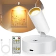thumbnail image 1 of Foco inalámbrico a batería para interiores, con control remoto, multiusos, para mesa, piso, pared o techo, ideal para decorar cuadros, plantas y obras de arte., 1 of 6