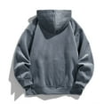 thumbnail image 5 of Hoodies Men Solid Color 3D Twill Integrated Velvet Hooded Casual Loose Jacket Sweatshirt Sweatshirts Men Dark Gray XL, 5 of 6