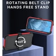thumbnail image 2 of KOMI for Google Pixel 8A Case, with HD Tempered Glass Screen Protector, Heavy Duty Shockproof Drop Protective Rugged Tough Durable Phone Cover with Belt Clip-Red/Black, 2 of 5