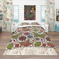 thumbnail image 2 of Designart 'Pattern with Flowers & Butterflies' Modern & Contemporary Duvet Cover Set, 2 of 4