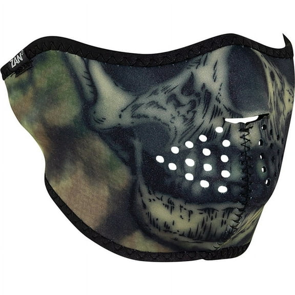 Zan Headgear Half Face Neoprene Mask Woodland Camo Tie Dye Skull