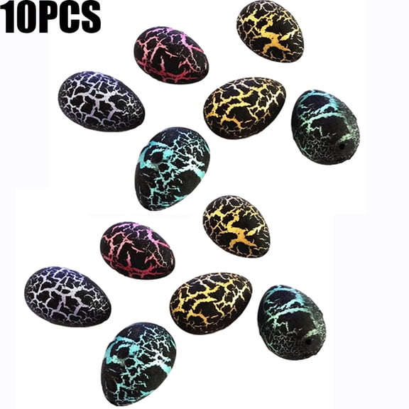 10Pcs Dinosaur Eggs Toy Hatching Growing Dino Dragon for Children Large Size,Colorful Crack Halloween Easter Eggs (Color Mixing)