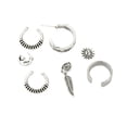 thumbnail image 2 of 7pcs Women Vintage Ear Punk Wrap Stud Earrings Jewelry Sunnimix Brazalete de oreja antiguo de plata, 2 of 8