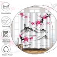 thumbnail image 5 of Plum Blossom Shower Curtain Pink Cherry Blossom Floral Misty Mountains Shower Curtains Decorative for Bathroom Waterproof Fabric Shower Curtain with Hooks 72x72 Inches, 5 of 6