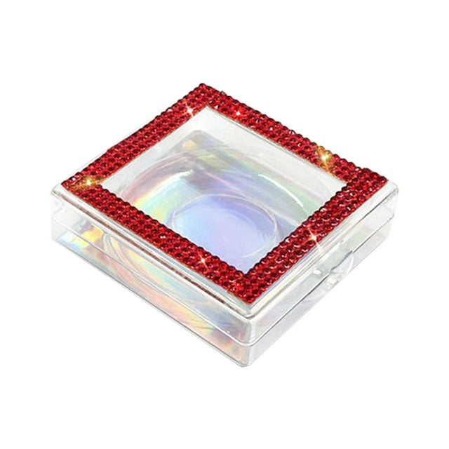 Caja de Pestañas Postizas 3D Zulema Cosméticos Vacíos Cuadrados Rojo Plata