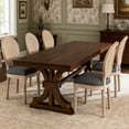 thumbnail image 2 of French Country Dining Chairs Set of 2 with Rattan Backrest and Upholstered Seat, Vintage Farmhouse Kitchen Chairs with Solid Wood Legs for Dining Room, Living Room, Restaurant, 2 of 9