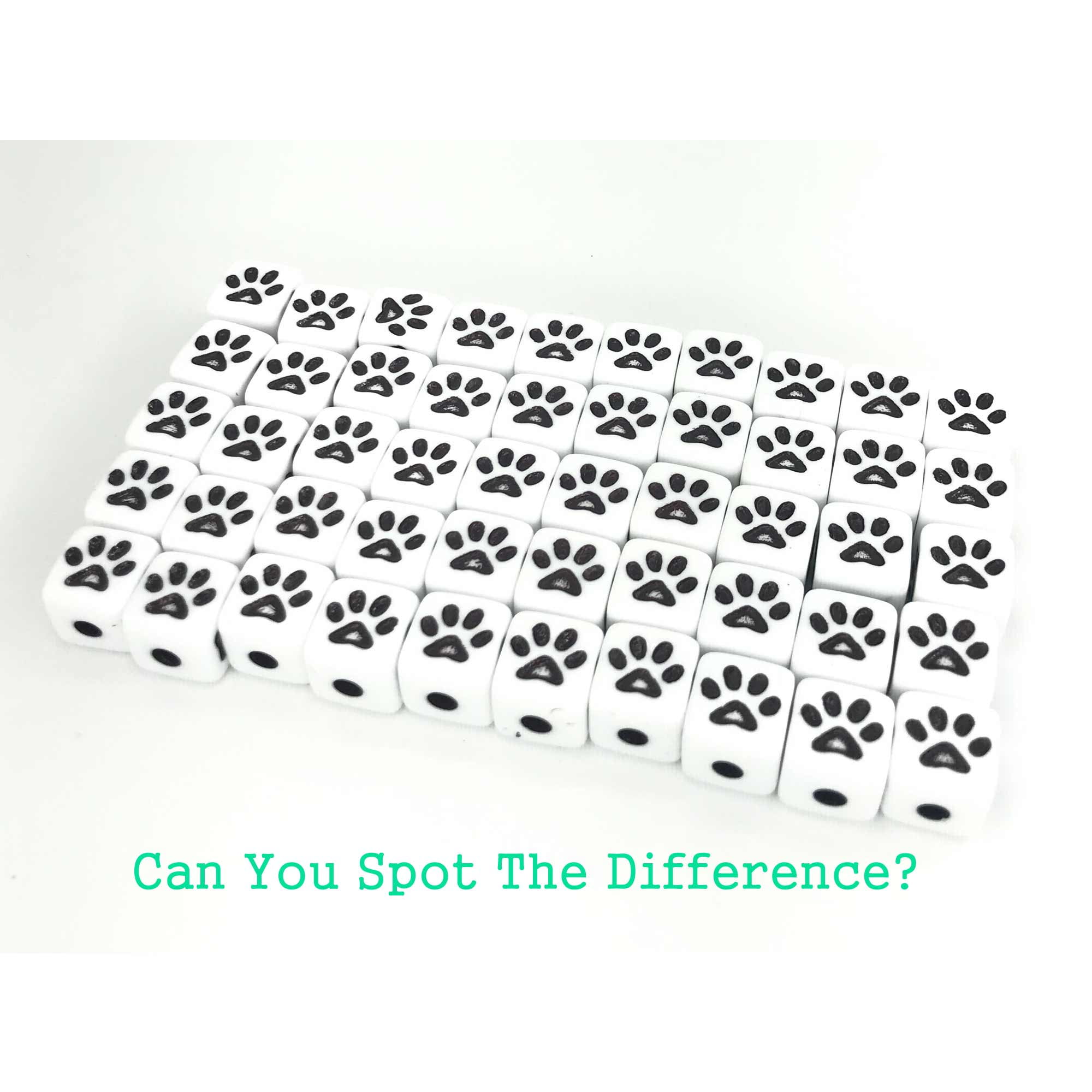 Plastic Beads For Jewelry, DIY Bracelet Making Supplies, Paw Square Remembrance Memorial Beads, Gift For Beader, 100 pcs