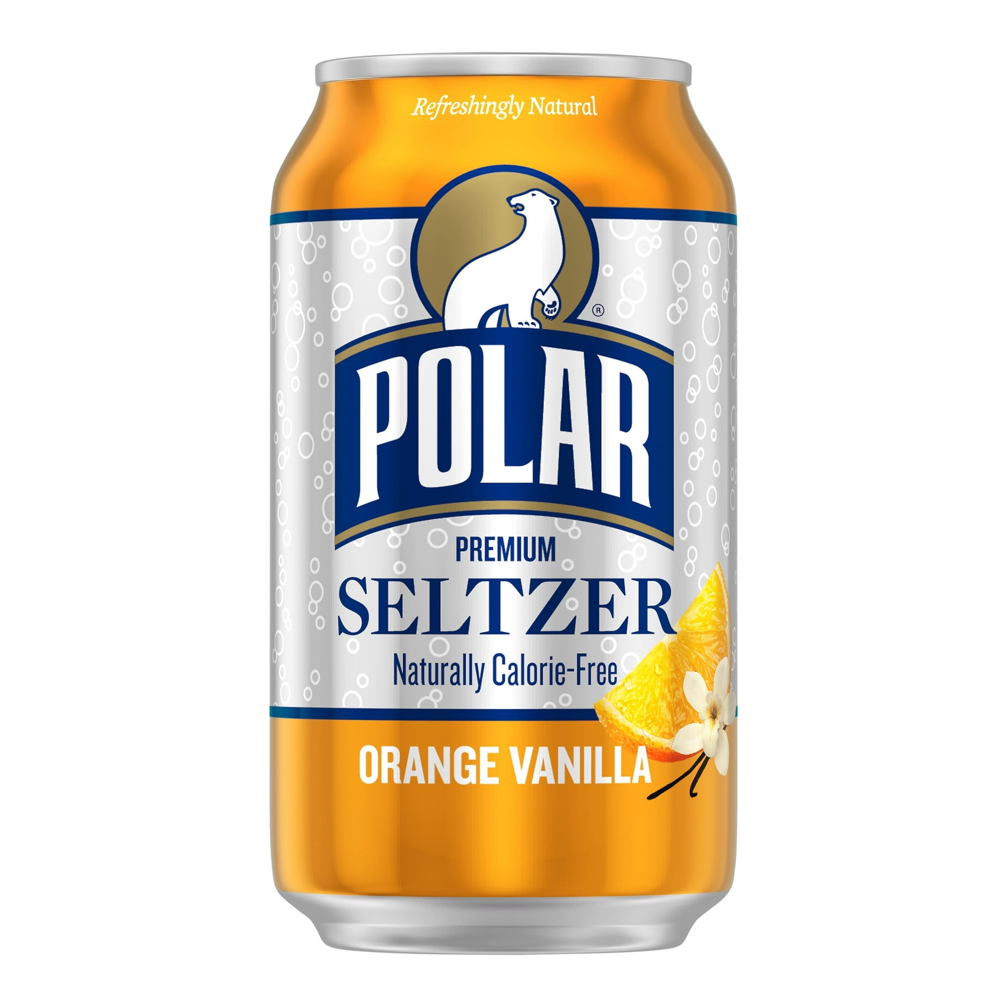Polar Orange Vanilla Seltzer Water, 12 fl oz Cans, 24 Pack | Naturally Flavored Sparkling Water | Zero Calories & Sugar-Free