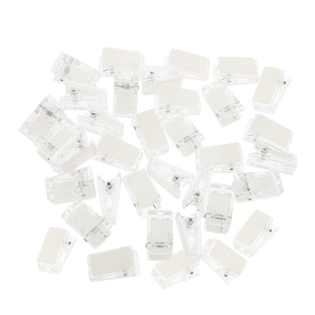 60 Pcs Mini Clips Auto-Adhésifs pour Cartes d'Identité Petits Clips de Badge en Plastique Transparent Clips à Ressort Adhésifs pour Étiquettes de Nom Supports de Badges de Travail