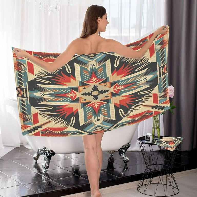 Anyway.go Bath Towels Set of 2 Super Soft Absorbent Indian Geometric Pattern Cotton Towels for Bathroom Gym Spa Hotel 27 X 54 in Walmart