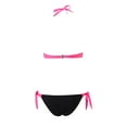 thumbnail image 6 of Sngxgn Women's Ribbed Swimsuit Tie Side Bathing Suits Ladies Swimwear(Pink,XXXL), 6 of 8