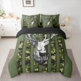 thumbnail image 2 of jejeloiu Rustic Camo Pattern 7-Piece Twin Bedding Sets,Jungle Animal Deer Bedding Comforter Set,Green Camouflage Sheet Sets For Kids,Luxury Bedroom Decor Reversible, 2 of 8