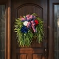 thumbnail image 6 of Bcylexb Spring Summer Wreaths for Front Door, 15.7" Greenery Door Wreaths Faux Fern Leaves Wreaths with Bow for Outdoor Porch Wall Decor, 6 of 7