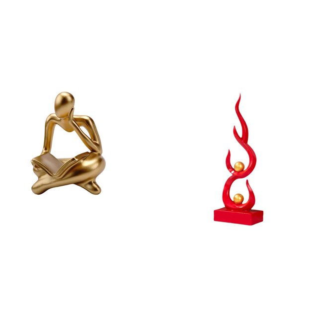Estatua de resina de fuego con un pensador abstracto, decoración de mesa para sala de estar, oficina, estantería de patio, regalo