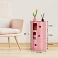 thumbnail image 2 of 3 Drawer Sliding Barrel Modern Bedroom Nightstand, Pink, 2 of 8