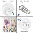 thumbnail image 3 of Purple Flowers Blossom Shower Curtain Set - Small 36" x 72" Washable Bathtub Curtain with 12 Hooks, Spring Retro Garden Wildflowers Waterproof Fabric Stall Shower Curtains for Bathroom/Bathtub Décor, 3 of 6