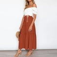 thumbnail image 6 of Womens High Waist Skirt Solid Dress Elastic Waist Elegant Skirt Tan Skirt Pleated Tennis Skirts for Women Table Skirts for Rectangle Tables 8ft Pencil Skirts for Women plus Size Midi Skirt Midi Skirt, 6 of 8