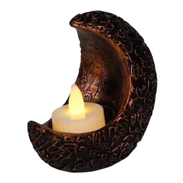 Vela de luz de té de estilo moderno Macarena adorno de decoración de Mubarak lámpara de Ramadán sin llama Cobre