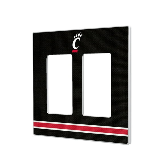 Cincinnati Bearcats Stripe Design Double Rocker Light Switch Plate
