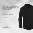 thumbnail image 7 of MERCER+METTLE Women's Long Sleeve Stretch Woven Shirt | Lightweight Women's Button Up, Collared Business Casual Shirt - Air Blue End On End XS, 7 of 7