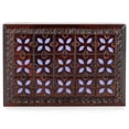 thumbnail image 3 of Purple Flowers Lid and Border Natural Brown 6 x 4 Solid Wood Decorative Box, 3 of 3