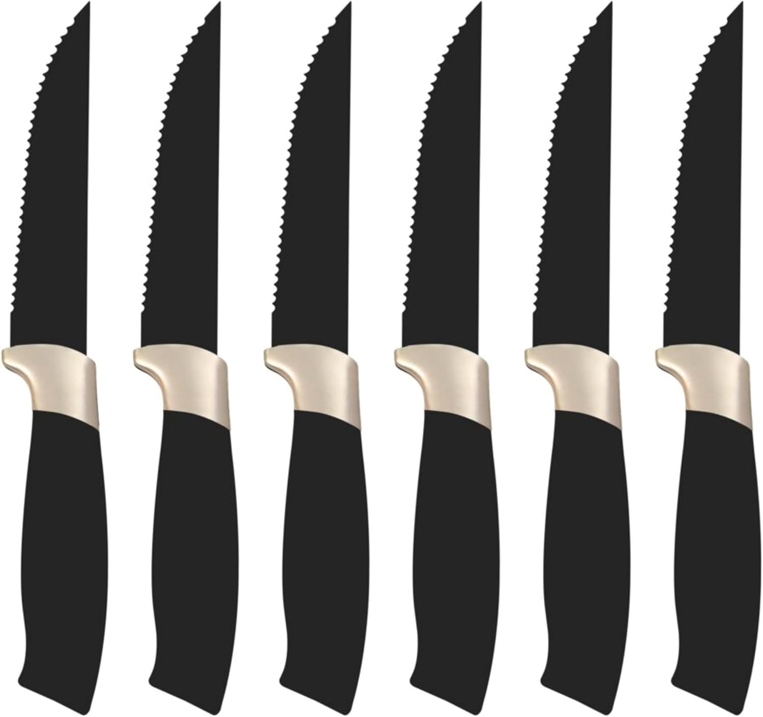 Beautiful 12 Piece Stainless Steel Knife Set Block Soft Grip Handles Black Sesame
