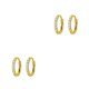 thumbnail image 2 of Minnieouse 2 uds pendientes de aro de acero inoxidable colgante de abalorio dorado joyería de boda señoras esposa presente de moda 2.0*10mm dorado 2piezas, 2 of 6