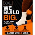 thumbnail image 3 of Calcetines XXL Crew Sport para hombre, talla 15-18, paquete de 3, blancos, 3 of 4