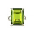 thumbnail image 2 of August Birthstone Ring Peridot Ring Rectangle Ring Emerald Cut Ring Gemstone Ring Cocktail Ring Statement Ring · Bridal Ring, 2 of 2